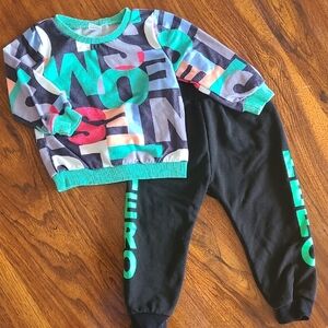 Hero Black Green Alphabet Jogger Sweater Set (🛍 Bundle ANY 6/$36)
